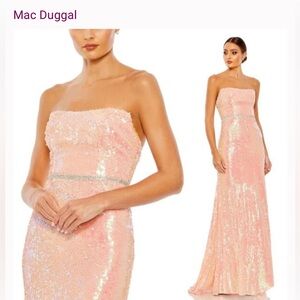 Mac Duggal Blush Sequin Strapless Ball Gown – Size 4 – New With Tags